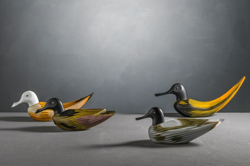 Anatre e Fischione in vetro policromo, Toni Zucccheri per Venini, 1979